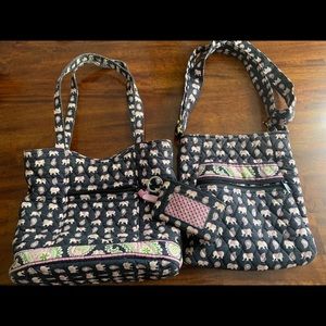 Vera Bradley Bags - Vera Bradley Retired Pink Elephant Bags(set) Vera Bradley Bags - Vera Bradley Retired Pink Elephant Bags(set)
